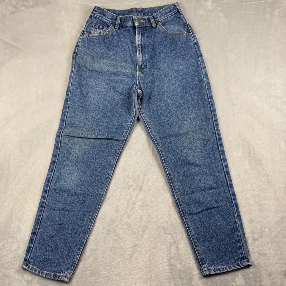 VTG‎ 90's Lee High Waisted Mom Jeans Medium Wash Made in USA 12 PET Tapered Leg